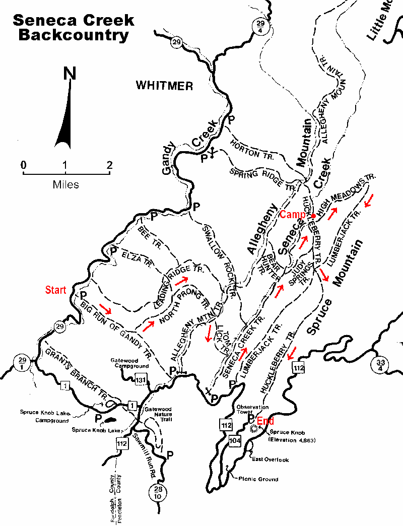 Seneca Creek Backcountry Map